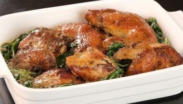 Recipe: Creamy Roast Chicken with Spinach