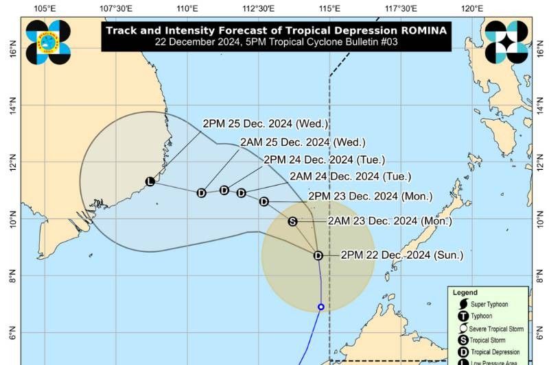 âRominaâ continues to move toward southern Kalayaan Islands