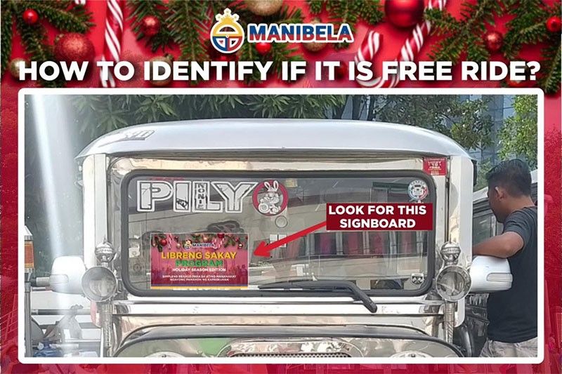 Manibela offers free rides on Christmas, New Year