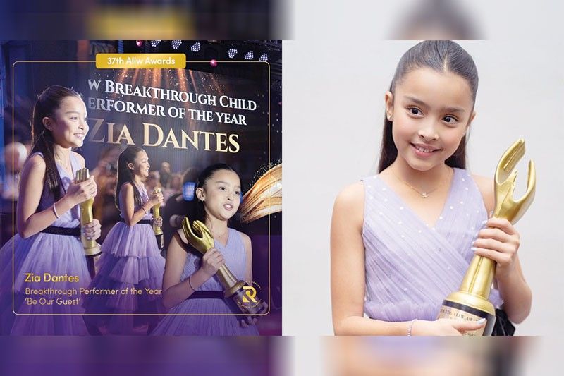 Zia Dantes is Breakthrough Child Performer at 37th Aliw Awards