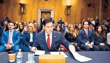 US Sen. Marco Rubio prepares to testify before a senate foreign relations committee on Capitol Hill during a hearing on his nomination to be secretary of state on January 15.