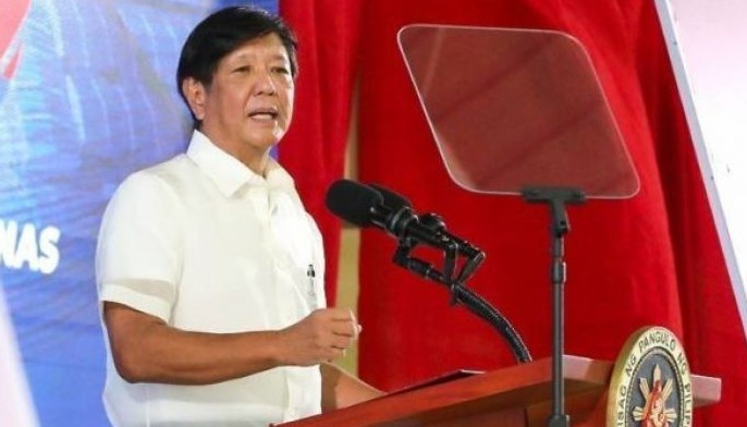 President Ferdinand &quot;Bongbong&quot; Marcos delivers a speech during the ceremonial turnover of eight housing projects for the Yolanda Permanent Housing Program on Friday, Jan. 17, 2025.