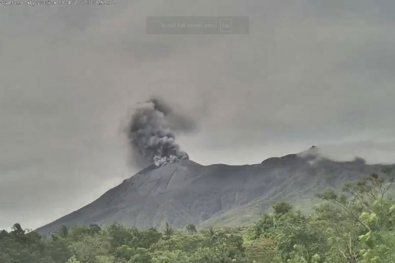 Multiple ash emissions recorded at Kanlaon