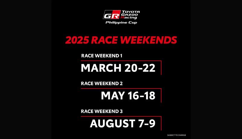 The dates are here for Toyota Gazoo Racing Philippine Cupâs 11th season