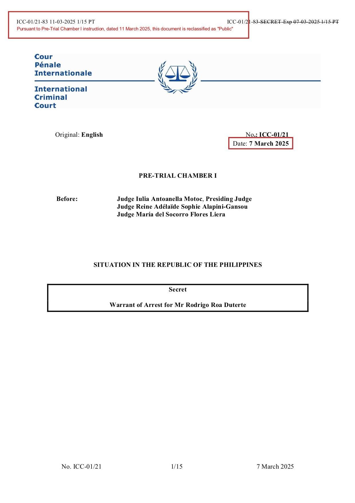 Fact check: ICC did issue, publicize arrest warrant for Rodrigo Duterte ...