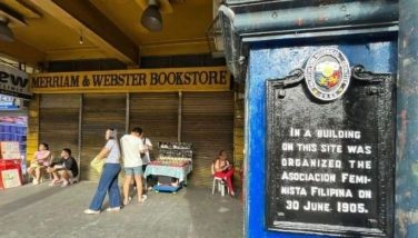 This March 9, 2025 photo shows the restored historical marker of the Asociaci&Atilde;&sup3;n Feminista Filipina.