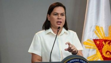 Vice President Sara Duterte faces the media at the headquarters of the Office of the Vice President, hours after holding a thanksgiving lunch with them, Dec. 11, 2024. 