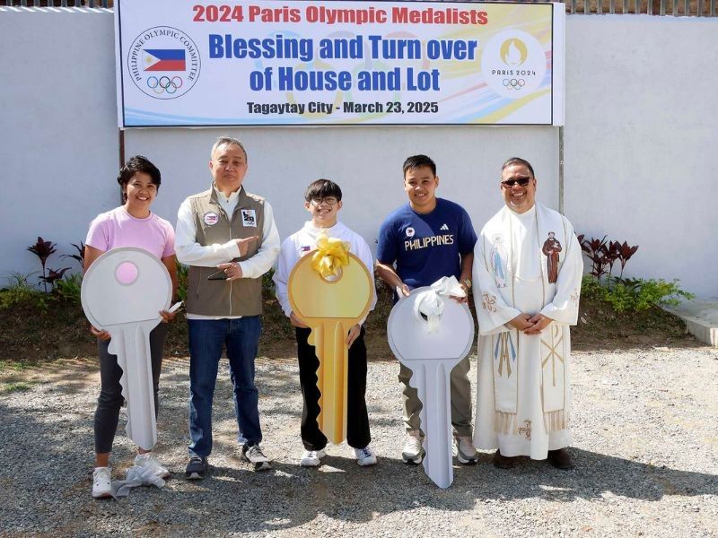 Tagaytay houses turned over to Olympic medalists Yulo, Petecio, Villegas