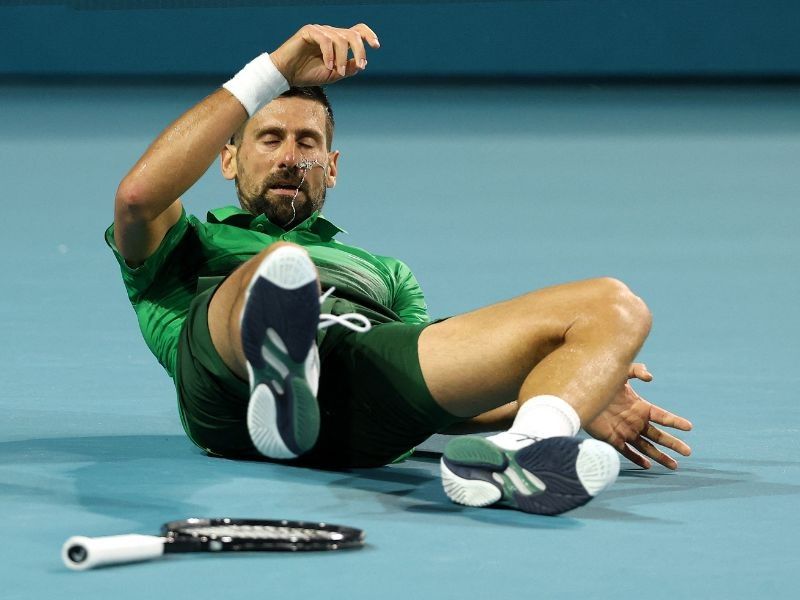 Djokovic refuses to discuss eye ailment after shock Miami loss