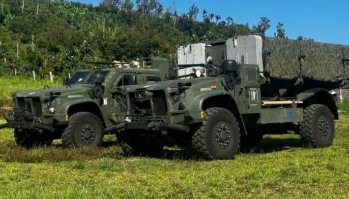 The NMESIS is a land-based anti-ship missile system mounted on a remotely controlled vehicle equipped with two Naval Strike Missile launchers.