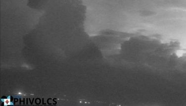 Bulusan Volcano in Sorsogon erupts in the early morning of April 28, 2025.