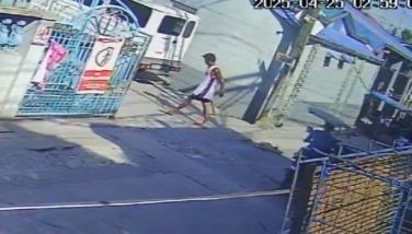 Kuha sa CCTV na nagpapakita sa suspek matapos hampasin ang aso