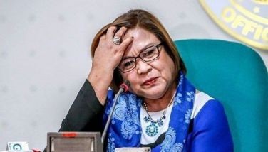 Former Sen. Leila de Lima in a press conference.
