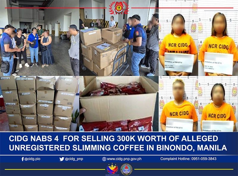 4 katao arestado sa pagbebenta ng hindi rehistradong slimming coffee