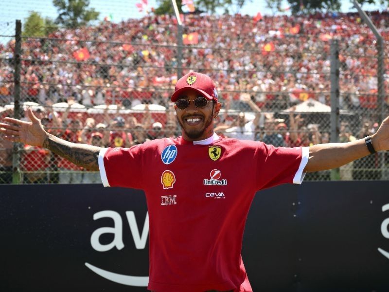 Hamilton revels in Ferrari's 'sea of red' tifosi