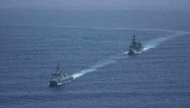 JS Takanami and BRP Miguel Malvar during their exercises at the West Philippine Sea on June 14, 2025. 