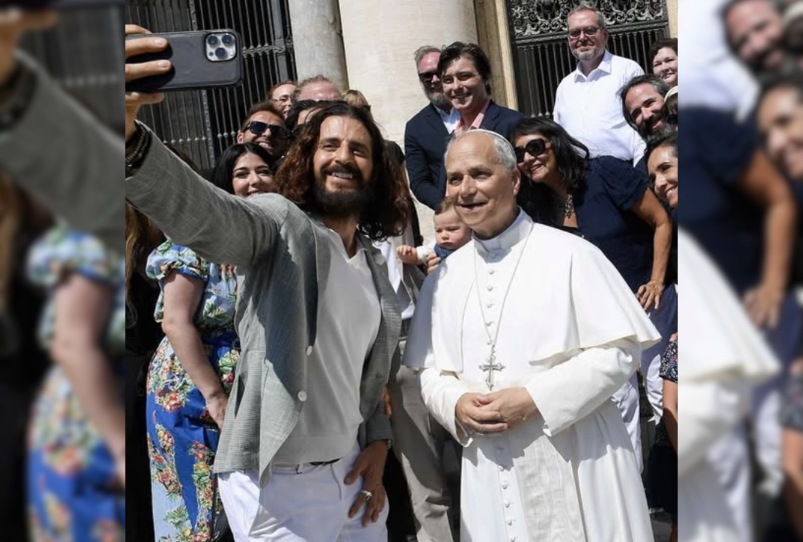 Pope Leo meets Jesus actor Jonathan Roumie in the Vatican