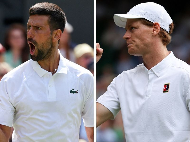 Novak Djokovic (left) and Jannik Sinner