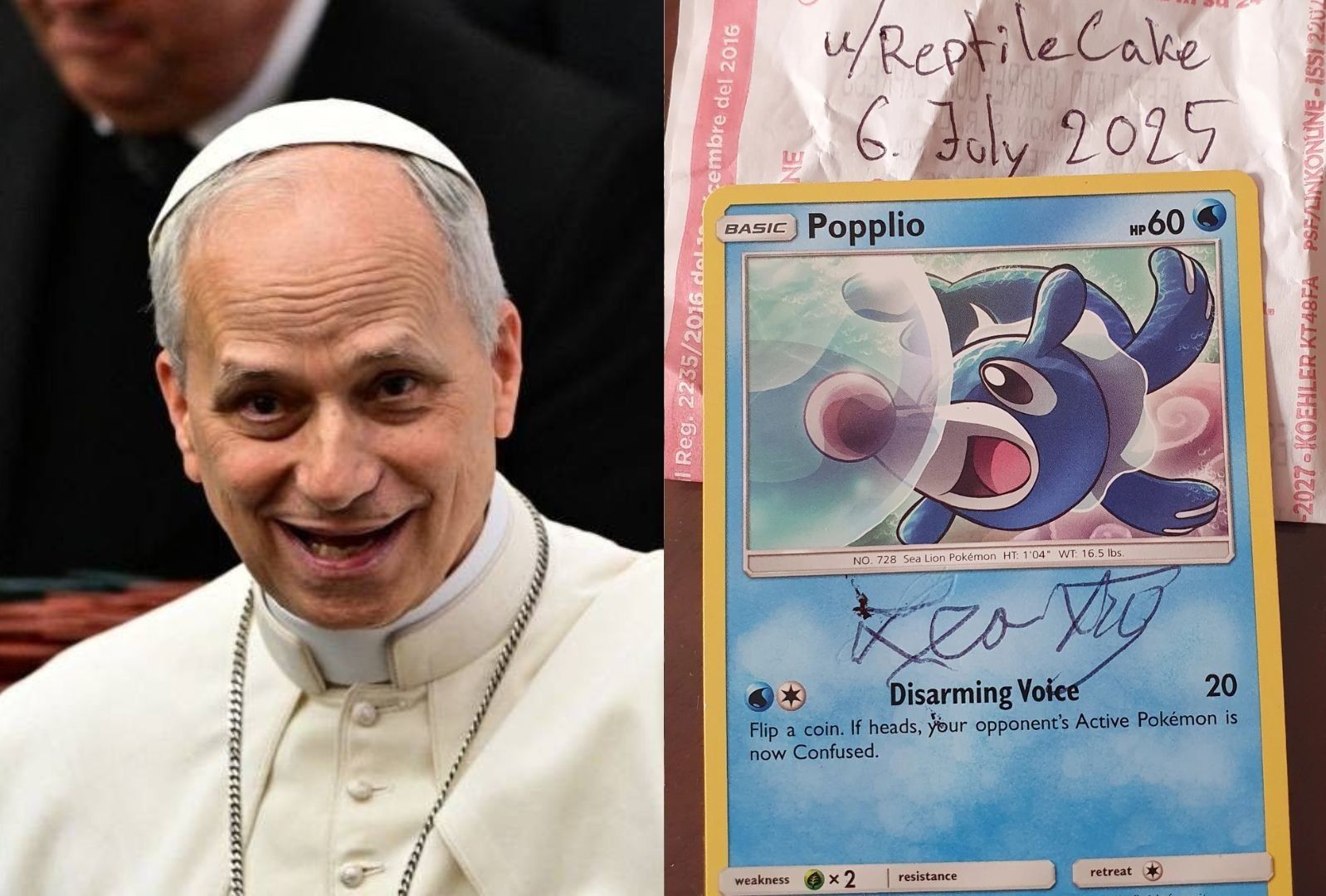 I choose you: Pope Leo signs 'Popplio' Pokemon card