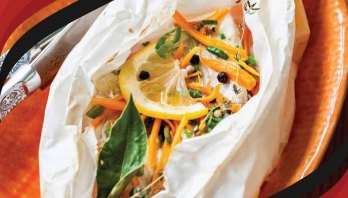 Healthy cooking with fish in pouch