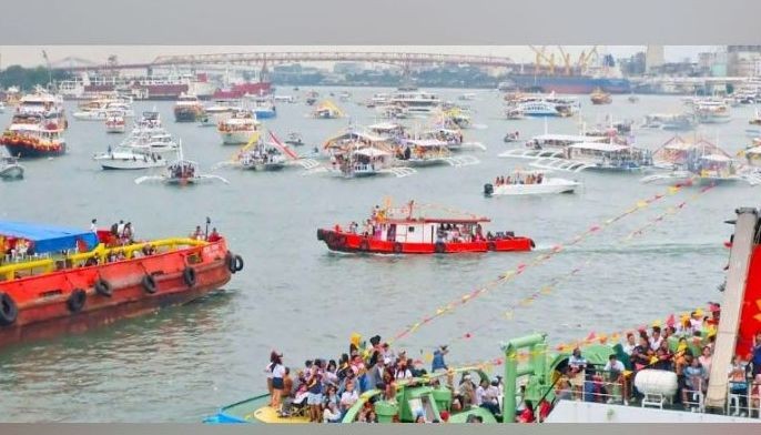 Thousands witness fluvial procession
