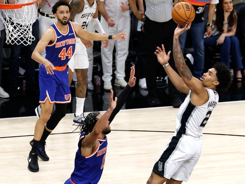 Spurs' Dylan Harper nears top 10 in NBA rookie playoff scoring list