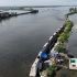 Photos taken on September 15, 2025, show the flood control project along the Maycapiz-Taliptip River in Barangay Perez, Bulakan, Bulacan.
