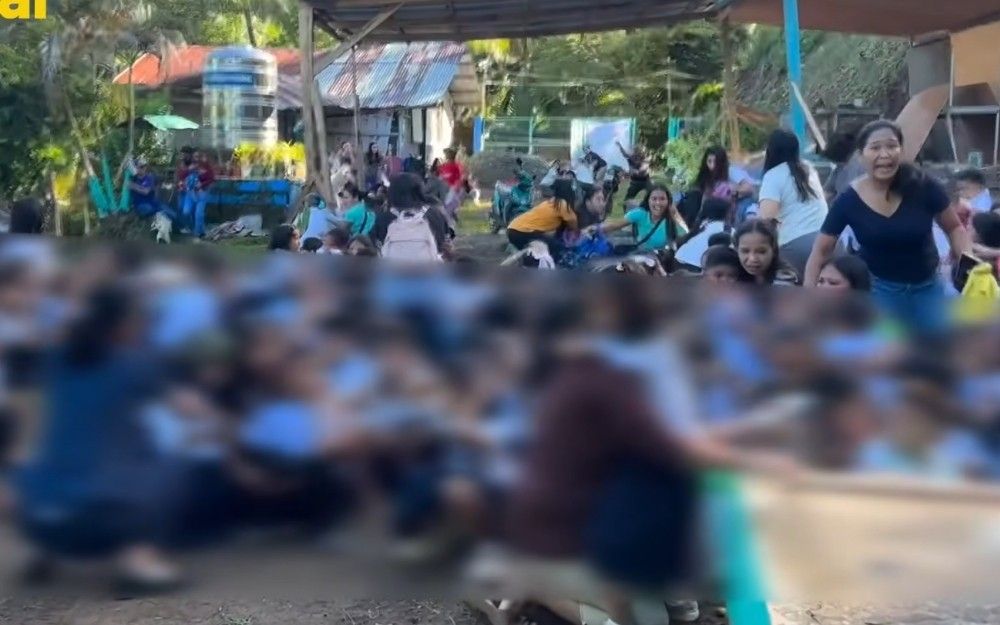 WATCH: Davao Occidental school shakes during flag ceremony
