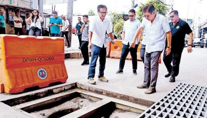 President Marcos visits flood control project in Quezon City