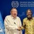Amb. Carlos D. Sorreta, Permanent Representative of the Philippines to the United Nations in Geneva and International Labour Organization Director General Gilbert F. Houngbo during a meeting on 2 July 2026 at the ILO Headquarters.