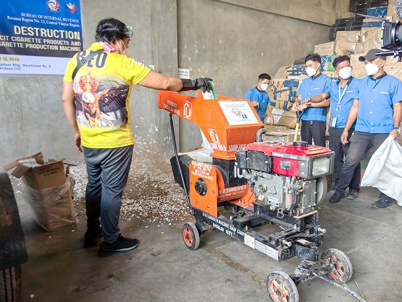 Seized illicit cigarettes destroyed by shredding