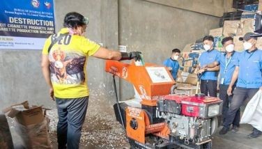 Seized illicit cigarettes destroyed by shredding