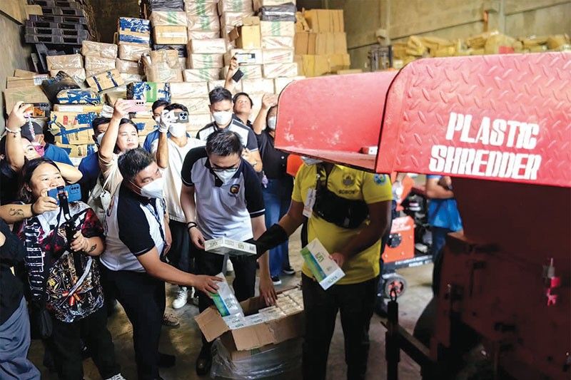 Ilegal nga mga sigarilyo gipangguba
