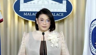 Palace Press Officer Claire Castro holds a press briefing.