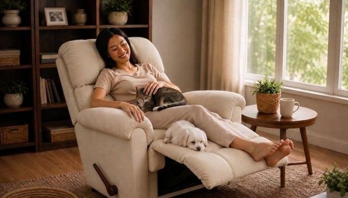 When your pet thinks your recliner is their recliner too
