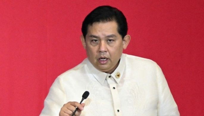 Then-House Speaker Martin Romualdez speaks during President Ferdinand Marcos Jr.'s State of the Nation Address at the House of Representatives in Manila on July 28, 2025.