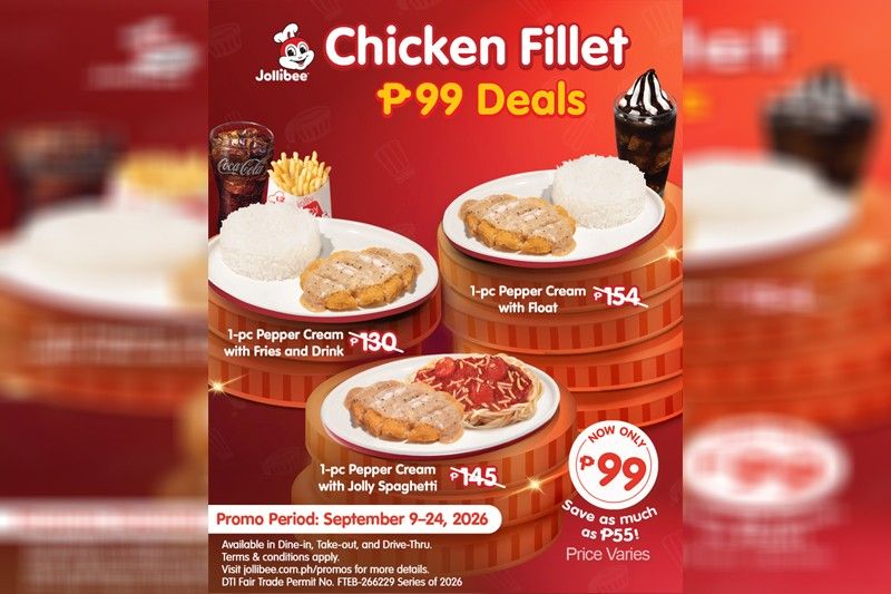 Jollibee offers Chicken Fillet meals for just P99!