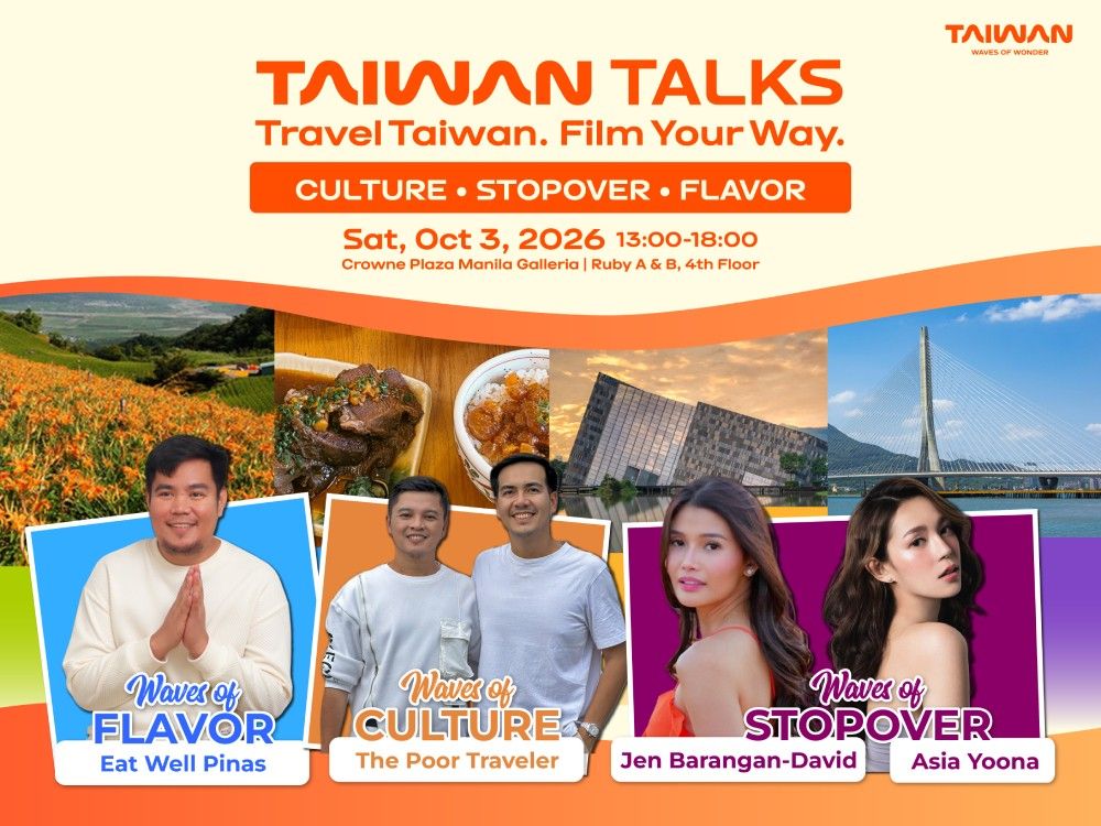 Taiwan Tourism Administration brings 'Taiwan Talks' to Manila on Oct. 3