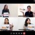 Towne Kids CEO Mindy Tyner and the Towne Kids Philippine Recruitment Team led by Drixie Gonzales, with Jelean Punzalan and Krizel Velasquez, hold up the “Step Up� sign during a virtual call announcing a new TN Visa pathway for Filipino nurses.