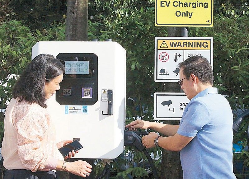 Manila opens EV charging station